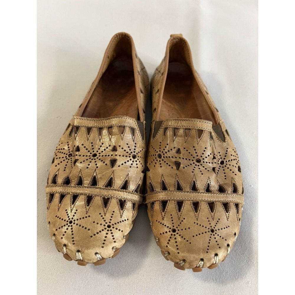 Spring Step‎ Fusaro Flats Loafers Slip On Leather Shoes Brown Made Turkey Sz 40